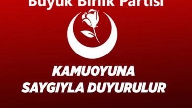 BBP kamuoyuna duyurulur