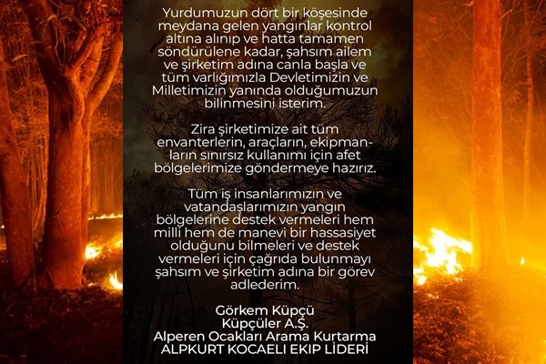 Küpçüler A.Ş.’den Yangın Seferberliği