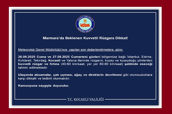 Marmara’da Beklenen Kuvvetli Rüzgara Dikkat!