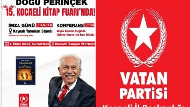 Perinçek Kitap Fuarında İmza Ve Söyleşi Etkinliğine Katılacak