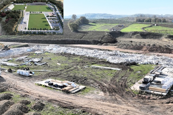 75 dönümlük dev tesiste ilk kazma vuruldu