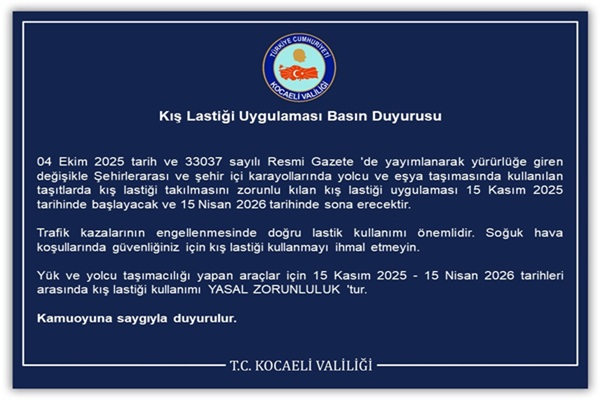 Kış Lastiği Uygulaması Basın Duyurusu