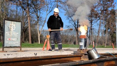Kartepe Tramvay Hattında Rayların Kaynak İşleri Başladı